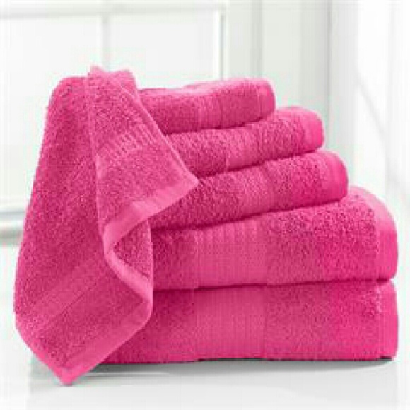 6PC pink soft 100% cotton towel set
