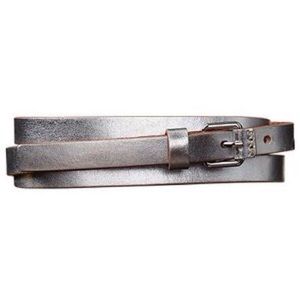 Metallic silver belt