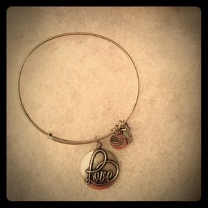 Alex and Ani Love silver bracelet