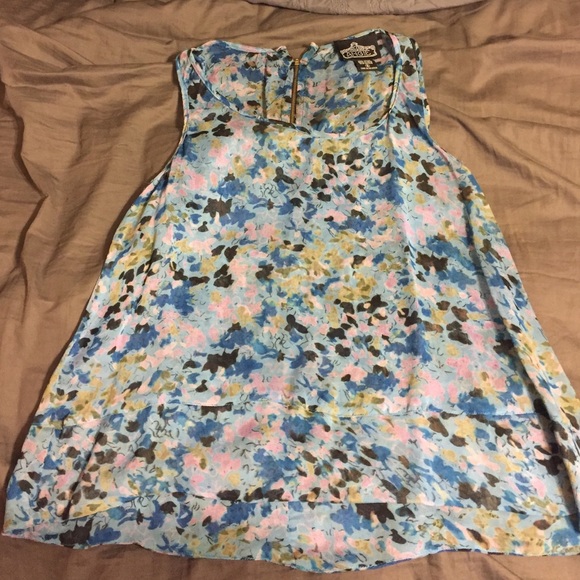 Blue flowered sheer top!! Dainty and cute:)