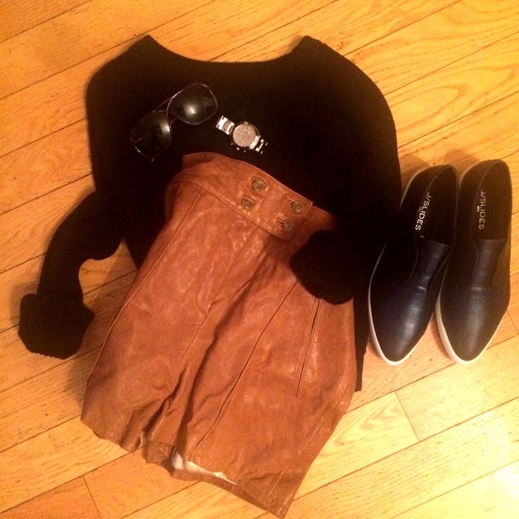 New Rachel Zoe real leather shorts