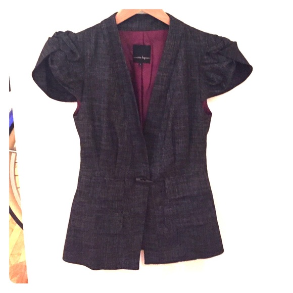 Nanette Lepore Fitted Cap Sleeve Peplum Top