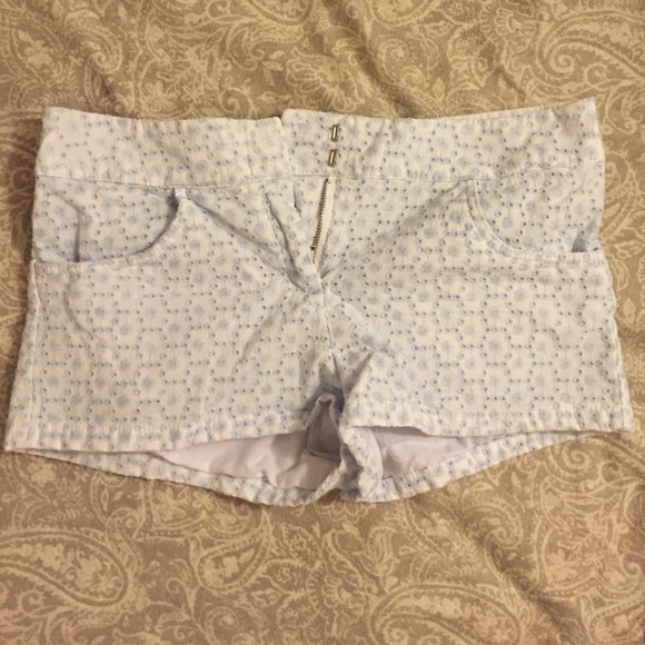 Blue and white shorts
