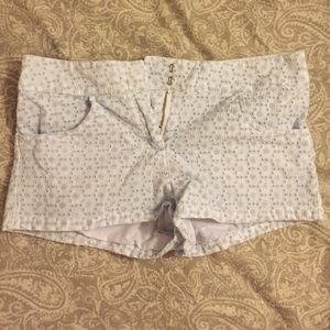 Blue and white shorts