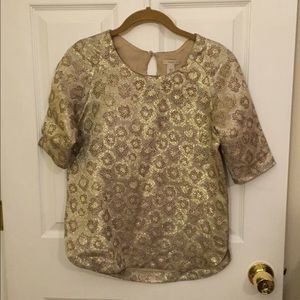 J. Crew Metallic Gold Top Size 0