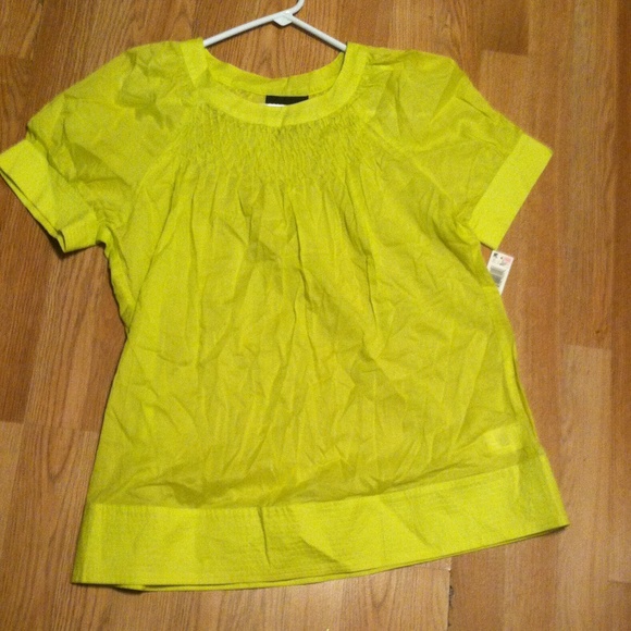 Bundle Lime green blouse and blue poka dot dress