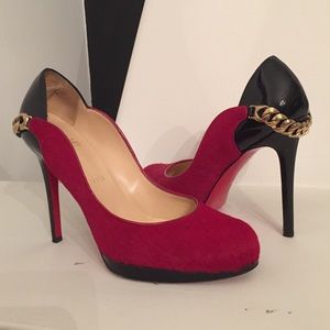 Christian Louboutin Doremi red pony hair pumps