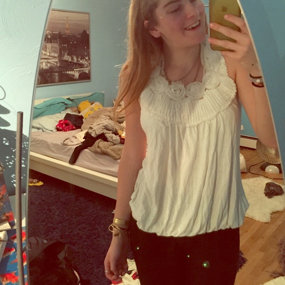 White floral tank top