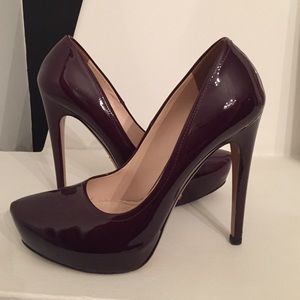 Prada Burgundy/Maroon Patent Leather Heels