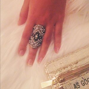 💕SOLD💕Gold Diamond Stretch Ring