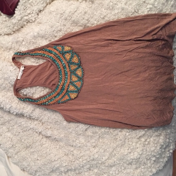 Brown beaded tank