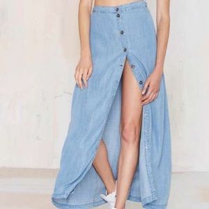 Nasty Gal Denim Maxi Skirt.
