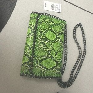 Ashley Stewart Green snake print bag