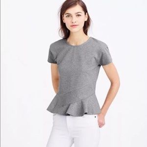 J Crew Gray Peplum Top XL