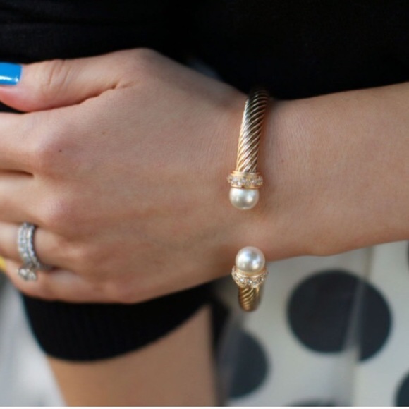 T&J Designs Jewelry - Gold Pave Cable Bracelet