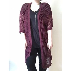 Brandy Melville Burgundy Open Knit Sweater