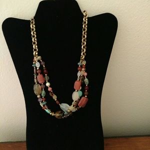Gold Lia Sophia Multi-color Stone necklace
