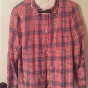 J Crew Pink Plaid Blouse
