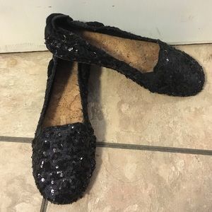 Gianni Bini black sequin flats
