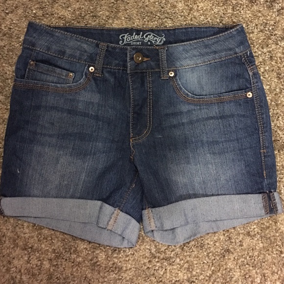 Dark Wash Mid-Thigh Jean Shorts