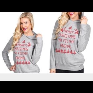 Merry Christmas Ya Filthy Animal Sweatshirt