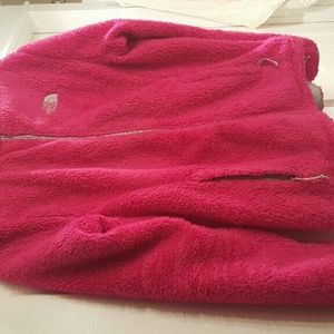 Pink Fuzzy Northface Jacket