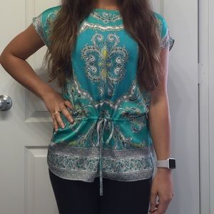 Paisley Cap Sleeve Blouse
