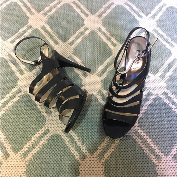 MICHAEL Michael Kors Black Leather Cage Sandals