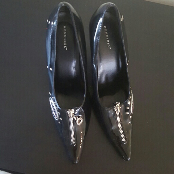 Bonnible Black Zipper high heels - Picture 3 of 4