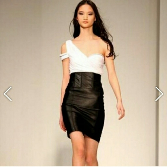 bebe Kardashians black one shoulder top