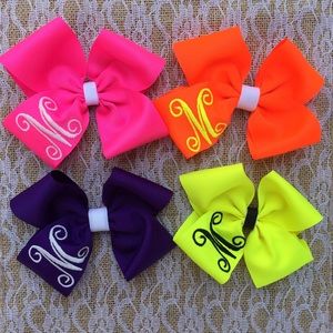 Monogrammed Hairbows Initial Letter Bow