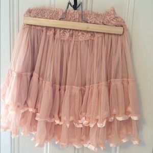 Pink lace skirt