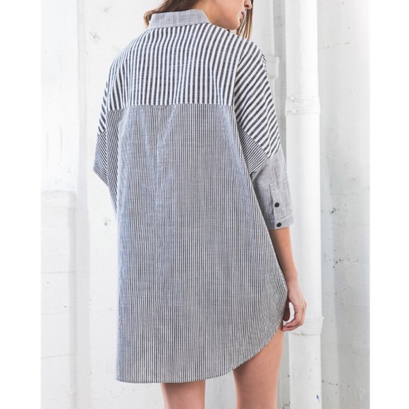 "Tuesday Ordinary" Striped Boyfriend Shirt - Picture 3 of 4