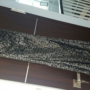 Long open shoulder sequins dress