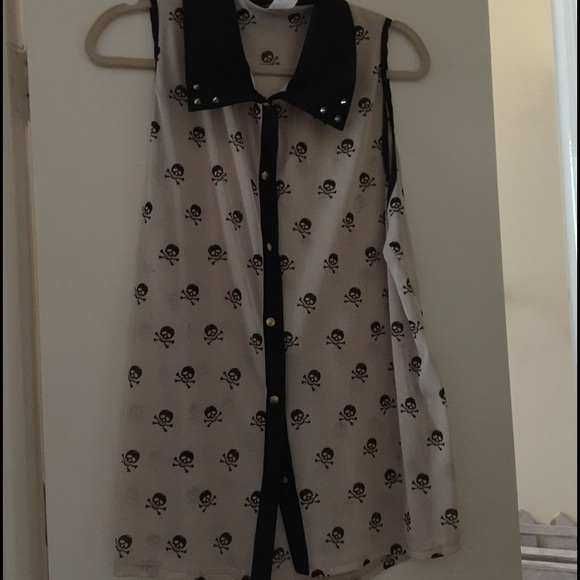 Skull sheer shirt