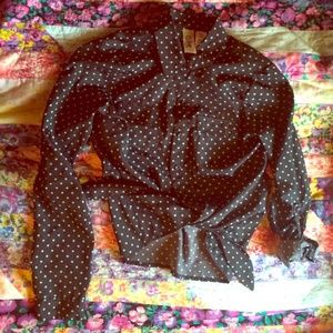 Silk crop tie blouse