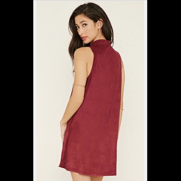 SOLD Suede High Neck Mini Dress NWOT - Picture 2 of 3