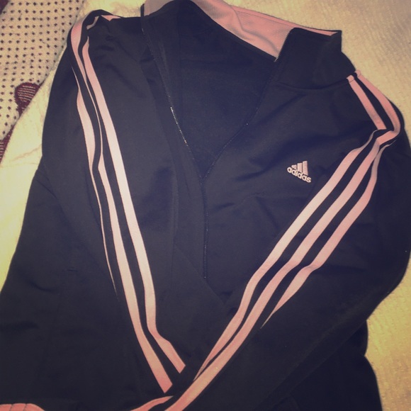 Adidas black and pink sweater