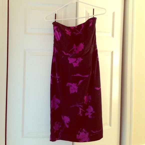 Strapless Banana Republic Floral Cocktail Dress