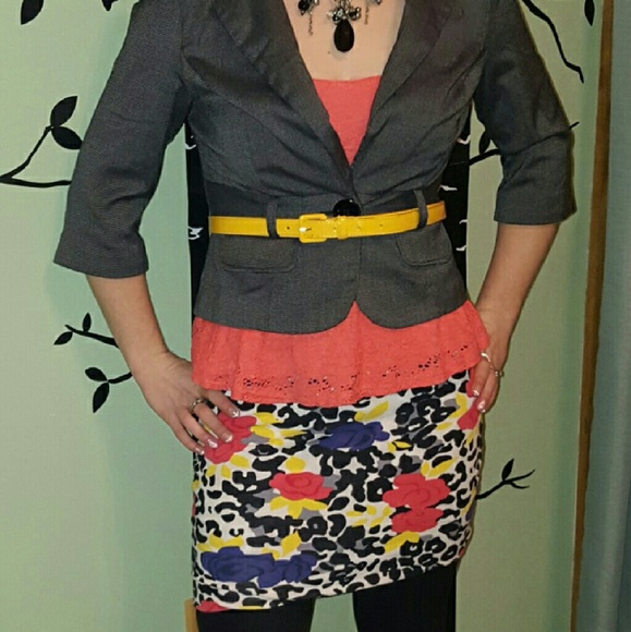 Rue 21 Leopard and floral body con skirt