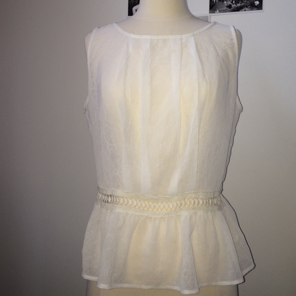 White peplum top