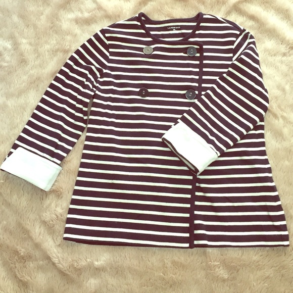 Lands' End size XS nautical button-front top