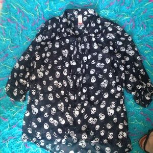 Button up skull shirt