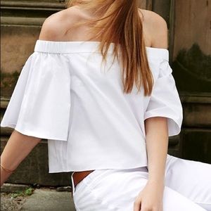 SALE! TIBI white off the shoulder top