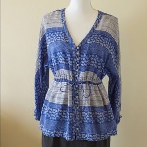 Anthropologie blue blouse