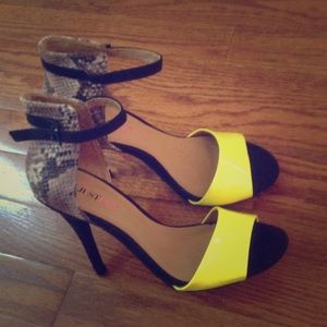 Bright neon green/ snake heels