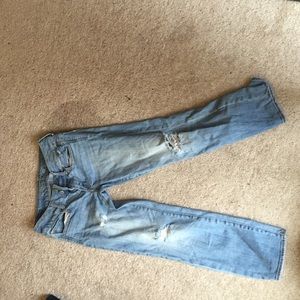 light denim kick crop jeans