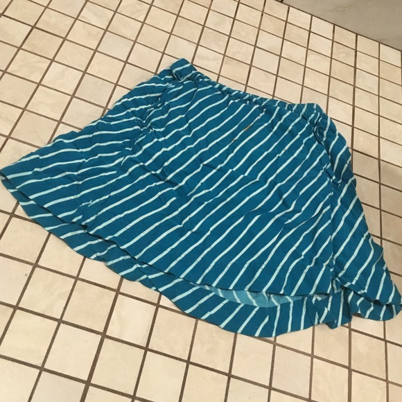 Blue & White Striped Skater Skirt