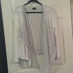 Lightweight long sleeve white cardigan w/ lining