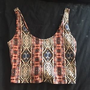 tribal print crop top